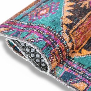 Ethnic Rug, Turkish Cotton Rug, Gothic Rug, Chenille Cotton Rug, Bathroom Rug, Long Size Rug, Non-Slip, Machine Washable, Traditional Rug