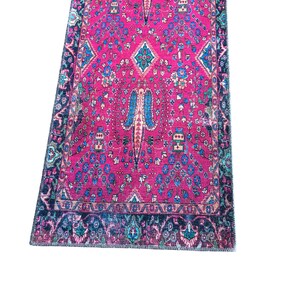 Pink Rug, Handknotted Rug, Blue Rug, Indoor Non-Slip Rug, Bohemian Rug, Chenille Cotton Rug, Polyester Rug, Modern Rug, Washable Rug