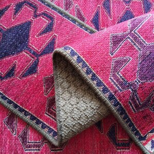 soft stair rug, handmade runner rug, stair mat rug, non slip step mat, vintage print, eco friendly rug, bohemian rug, mini oushak rug, RS 99