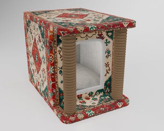 Portable cat house, Versatile home decor, Pet friendly table, Decorative pet bed, Unique cat bed, Small cat house, Premium furniture