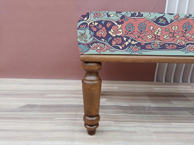 Ethnic design bench, Accent ottoman bench, Hallway organizer, Modern shoe bench, End of bed bench, Wooden furniture, Handmade bench, RSB 316