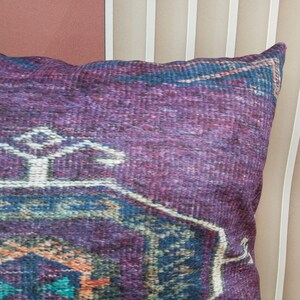 boho pillow cover, fabric cushion, couch pillow, purple pillow, decorative pillow, toss pillow, washable pillow, farmhouse pillow, RS 83