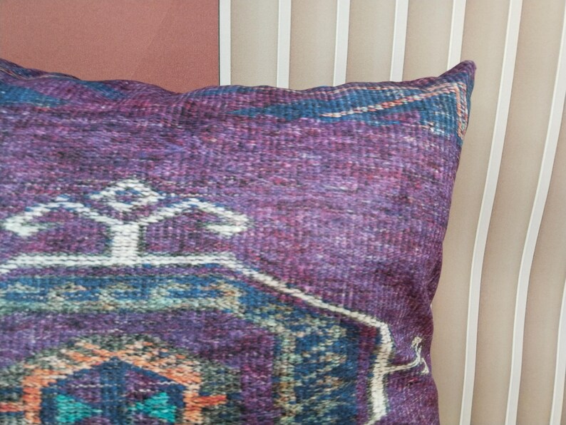 boho pillow cover, fabric cushion, couch pillow, purple pillow, decorative pillow, toss pillow, washable pillow, farmhouse pillow, RS 83