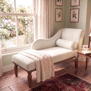 Handmade Chaise Lounge, Modern Upholstered Bench, Luxury Window Seat, Unique Long Chair with Backrest, Cozy Bedroom Accent Furniture