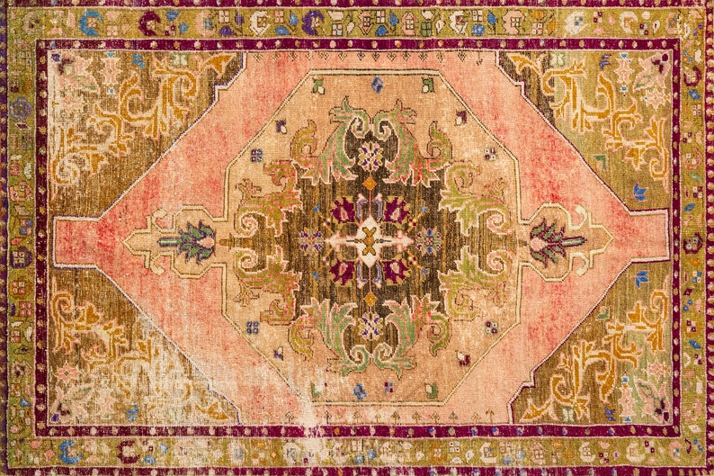 Entry Rug, Hallway Rug, Modern Non-Slip Rug, Oushak Rug, Chenille Cotton Rug, Bathroom Rug, Kitchen Rug, Machine Washable, Traditional Rug