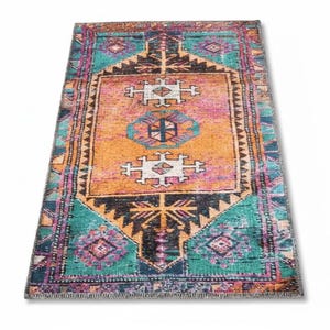 Ethnic Rug, Turkish Cotton Rug, Gothic Rug, Chenille Cotton Rug, Bathroom Rug, Long Size Rug, Non-Slip, Machine Washable, Traditional Rug
