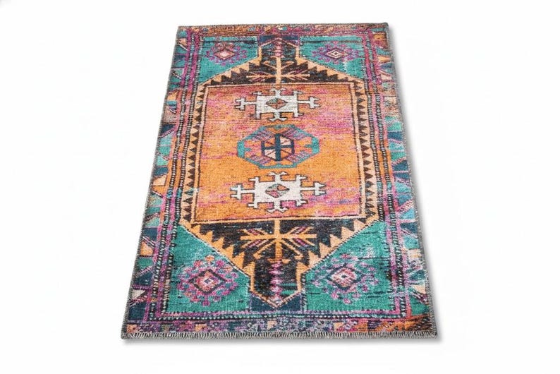 Ethnic Rug, Turkish Cotton Rug, Gothic Rug, Chenille Cotton Rug, Bathroom Rug, Long Size Rug, Non-Slip, Machine Washable, Traditional Rug