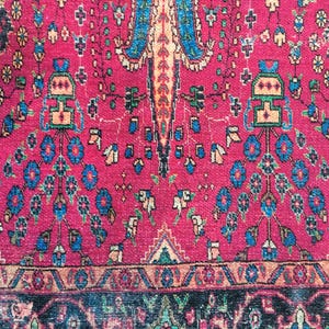 Pink Rug, Handknotted Rug, Blue Rug, Indoor Non-Slip Rug, Bohemian Rug, Chenille Cotton Rug, Polyester Rug, Modern Rug, Washable Rug