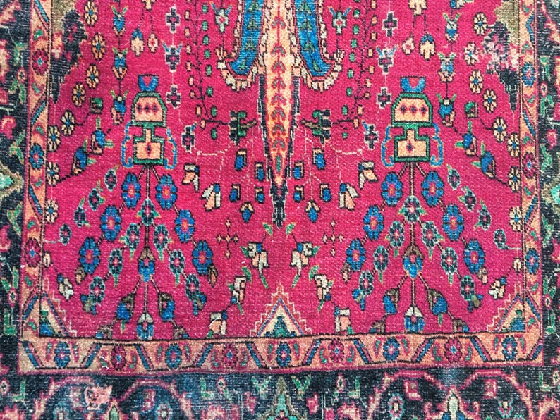 Pink Rug, Handknotted Rug, Blue Rug, Indoor Non-Slip Rug, Bohemian Rug, Chenille Cotton Rug, Polyester Rug, Modern Rug, Washable Rug
