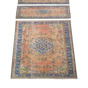bohem stair tread rug runner, handmade runner rug, stair rug mat, decorative runner rug, oushak runner rug, non-slip rug runner mat, RS 15-1