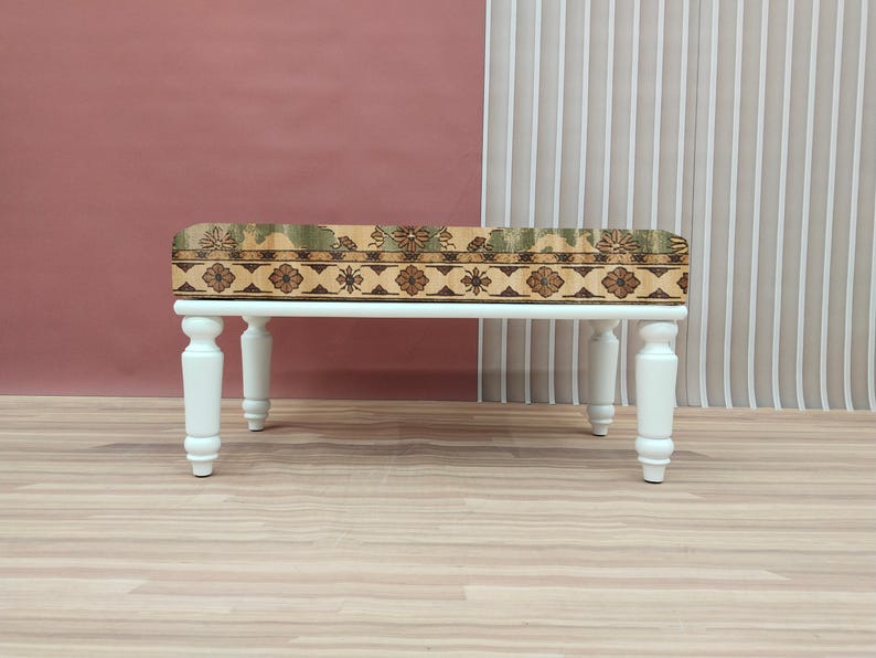 Yellow vintage bench, Industrial bench, Eclectic bench, Foyer hall bench, Rustic mid table, Durable seating, Strong shoe bench, RSB 275
