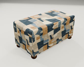 Geometric pattern bench, Ottoman storage bench, Kitchen bench, Bedroom bench, Chic decoration bench, Functional bench, Elegant bench RS 95