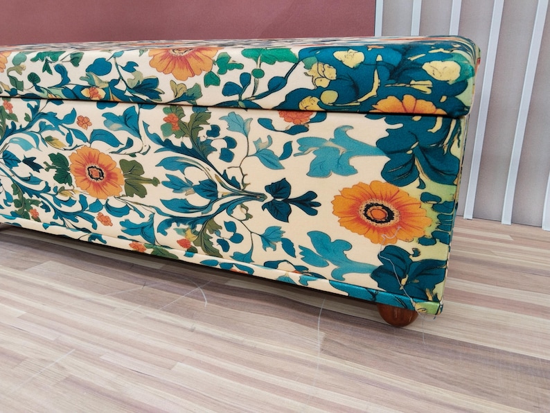 Handmade storage bench, Upholstered trunk, Bedroom storage, Living room organizer, Entry shoe bench, Sitting storage, RS 01