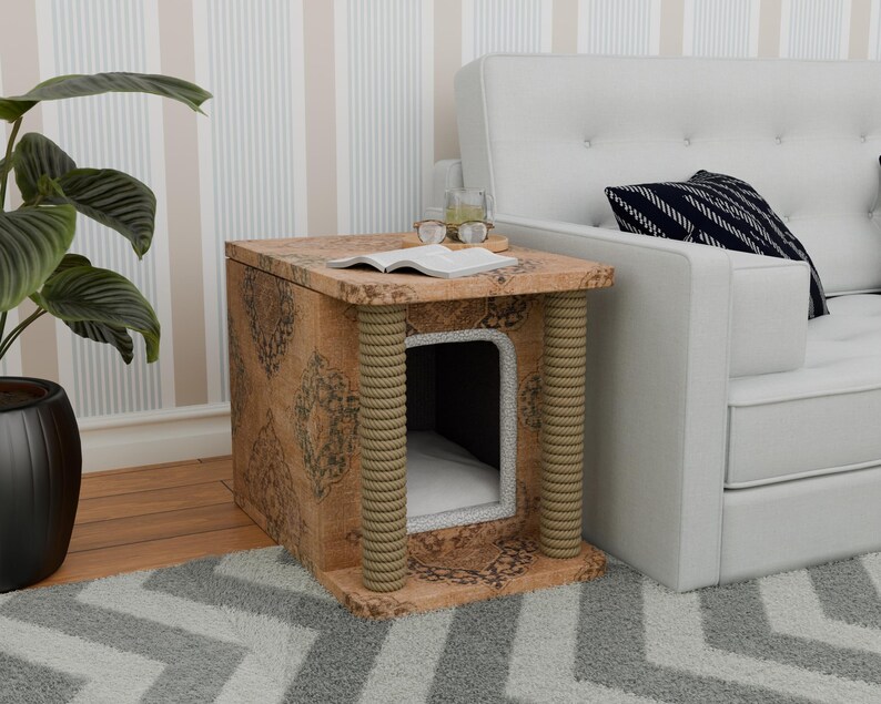 Whimsical cat house, Pet safe furniture, Unique pet bed, Cozy hideaway, Aesthetic cat house, Playful accessories, Portable cat house