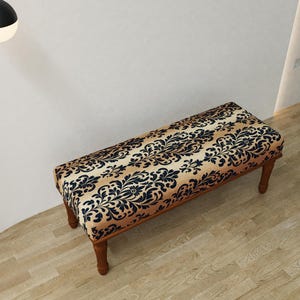 Unique home decor, Baroque furniture, Modern shoe bench, Saloon side table, End of bed bench, Ottoman piano bench, Regular footrest, RSB 393