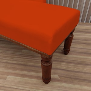 Modern bedroom decor, Burnt orange lounge, Relaxing sofa, Fainting chaise lounge, Soft cushioned bench, Bench with backrest, Loveseat lounge