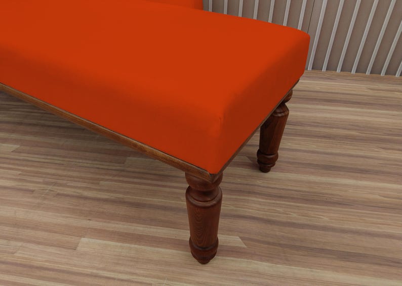 Modern bedroom decor, Burnt orange lounge, Relaxing sofa, Fainting chaise lounge, Soft cushioned bench, Bench with backrest, Loveseat lounge