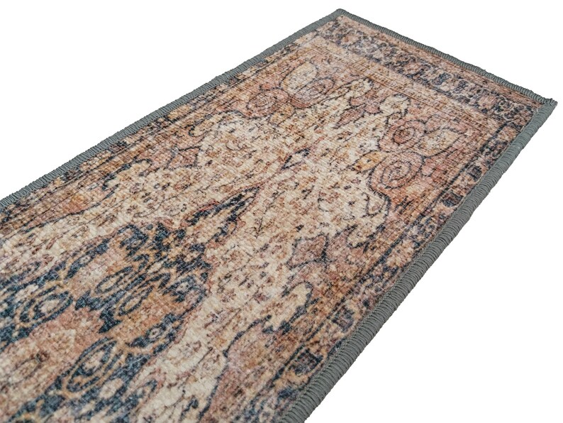 machine washable rug, stair treads mat, bohemian rug, easy to clean rug, washable runner rug, non slip rug, anti-slip stair rug, RS 446-0
