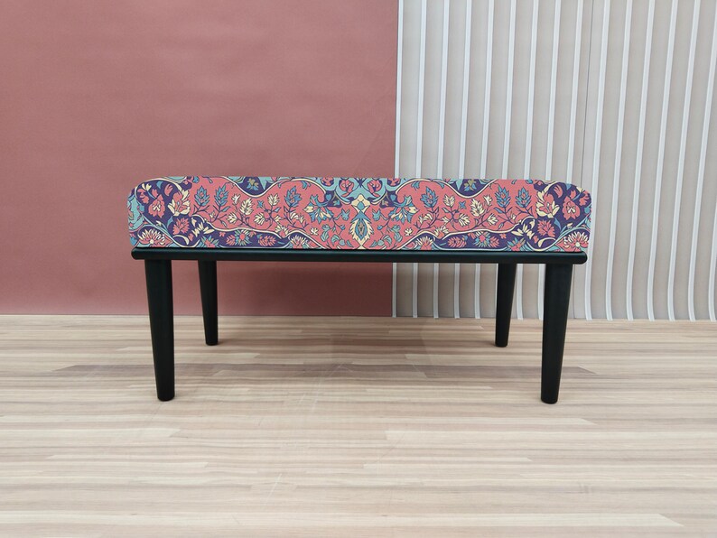 Ethnic design bench, Accent ottoman bench, Hallway organizer, Modern shoe bench, End of bed bench, Wooden furniture, Handmade bench, RSB 316