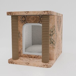 Whimsical cat house, Pet safe furniture, Unique pet bed, Cozy hideaway, Aesthetic cat house, Playful accessories, Portable cat house