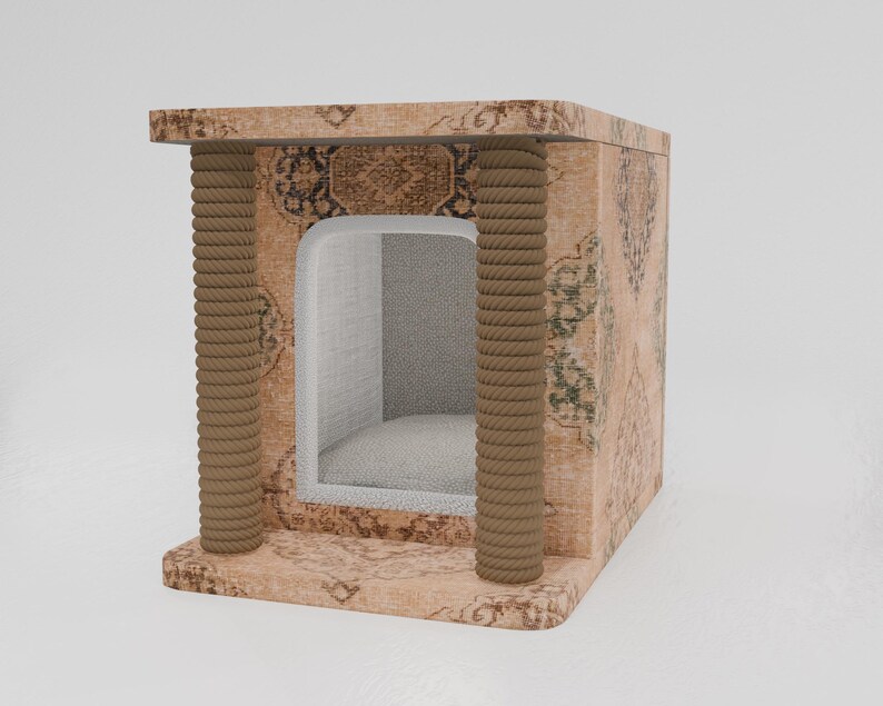 Whimsical cat house, Pet safe furniture, Unique pet bed, Cozy hideaway, Aesthetic cat house, Playful accessories, Portable cat house