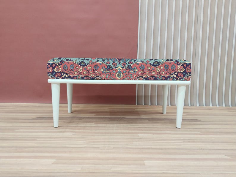 Ethnic design bench, Accent ottoman bench, Hallway organizer, Modern shoe bench, End of bed bench, Wooden furniture, Handmade bench, RSB 316