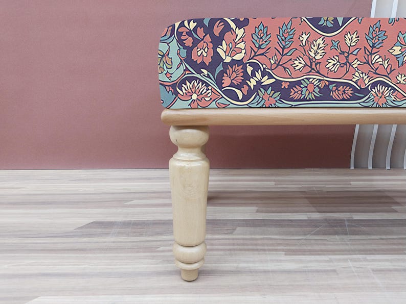 Ethnic design bench, Accent ottoman bench, Hallway organizer, Modern shoe bench, End of bed bench, Wooden furniture, Handmade bench, RSB 316