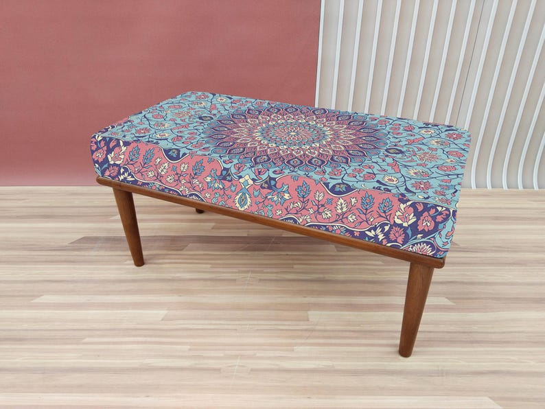 Ethnic design bench, Accent ottoman bench, Hallway organizer, Modern shoe bench, End of bed bench, Wooden furniture, Handmade bench, RSB 316