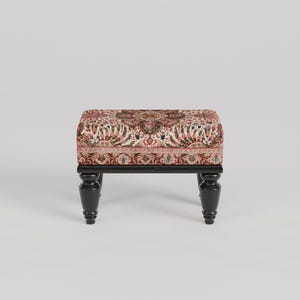 Tribal patterns stool, Floral print rug bench, Ottoman pouf, Oriental foot rest, Footstool for couch, Shoe rack, 9x18x14, RSB 9x18 755-00