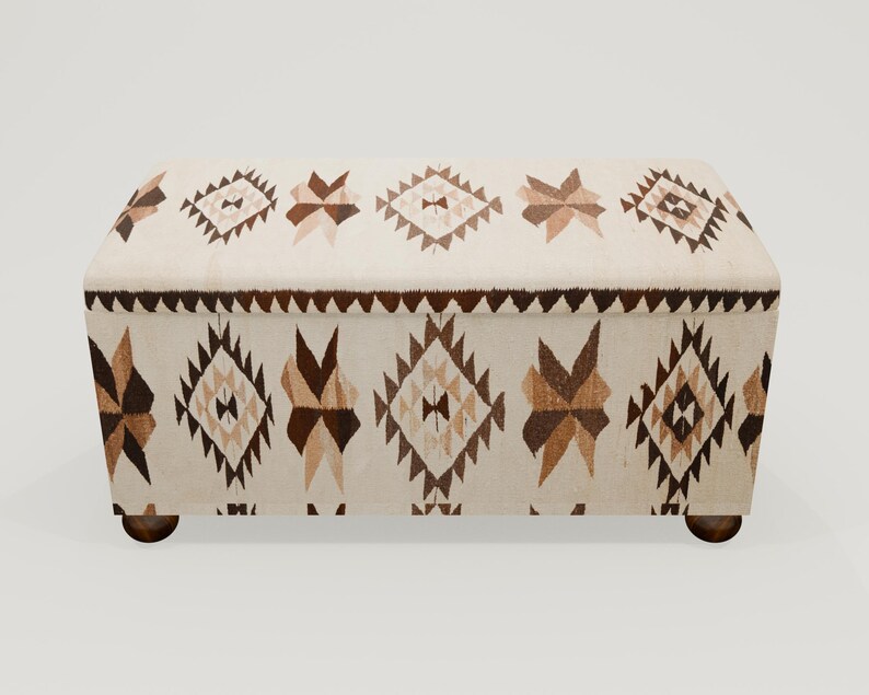 Oriental design bench, Art deco bench, Family room bench, Neutral bench, Ottoman seat, Abstract bench, Storage organizer, Shoe bench, RS-89
