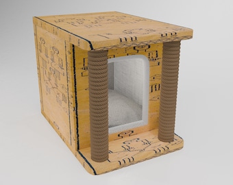 Woman figured pet house, Yellow cat house, Lightweight Cat house, Customizable cat bed, Premium cat cave, Storage cat house, For cat family