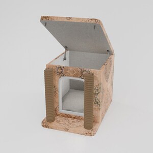 Whimsical cat house, Pet safe furniture, Unique pet bed, Cozy hideaway, Aesthetic cat house, Playful accessories, Portable cat house
