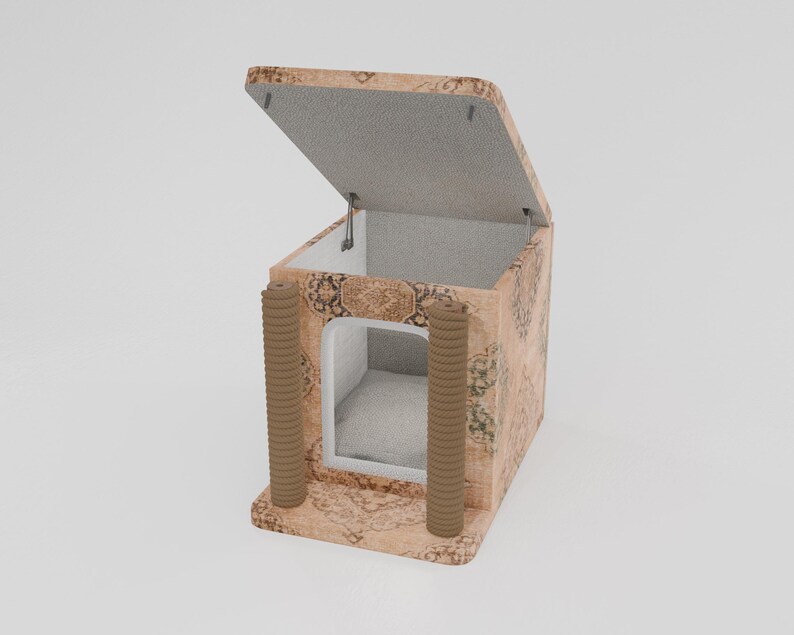 Whimsical cat house, Pet safe furniture, Unique pet bed, Cozy hideaway, Aesthetic cat house, Playful accessories, Portable cat house