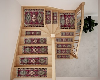 Protector de escaleras, alfombra retro, alfombra de textura suave, alfombra de escalera, alfombra de inspiración vintage, alfombra de cocina, alfombras tradicionales, RS961-0