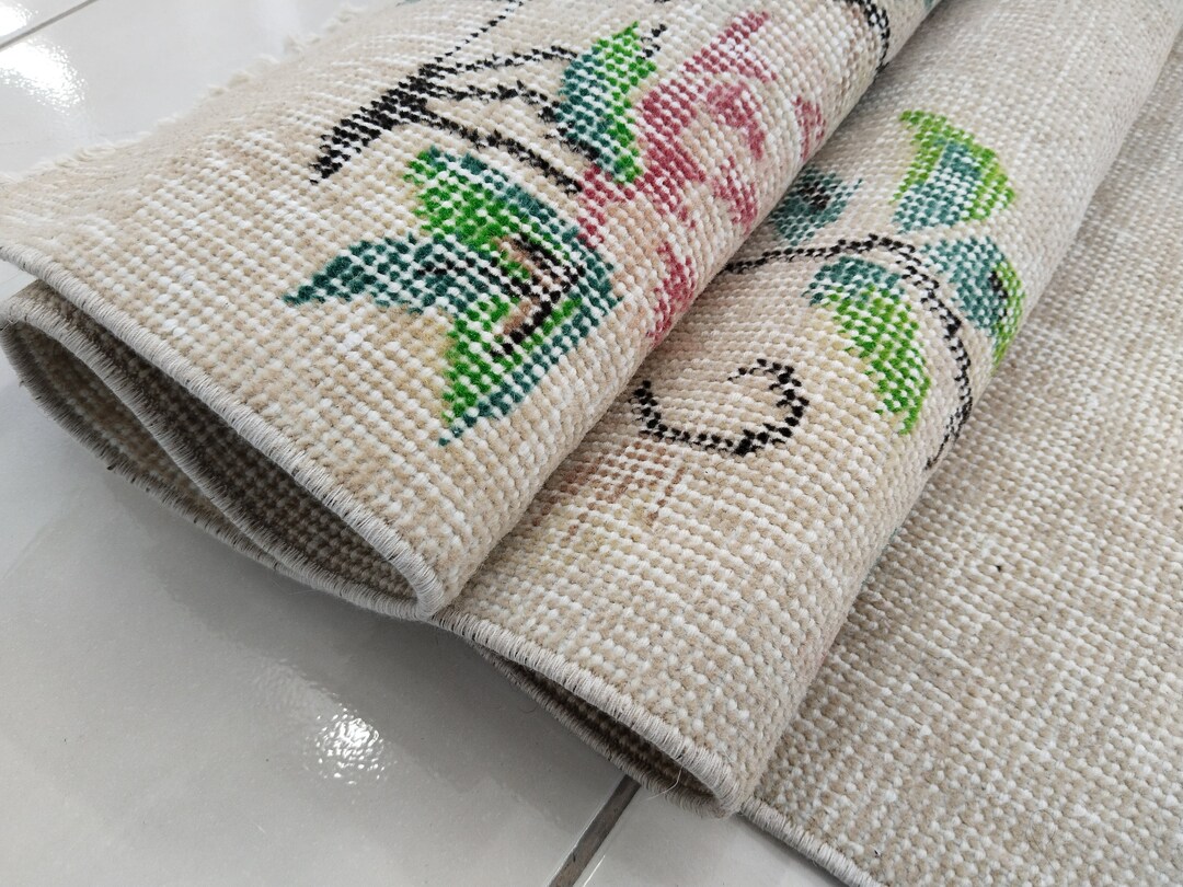 Wool Kitchen Rugs Kitchen Rug, Runner Rug, Wool Rug, Handknotted Rug, Home Decor, Floral ...