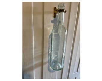 Floating Solid Brass Bottle Hangers for Feature Wall Display - Collectible Antique Wine Spirit Beer Holders