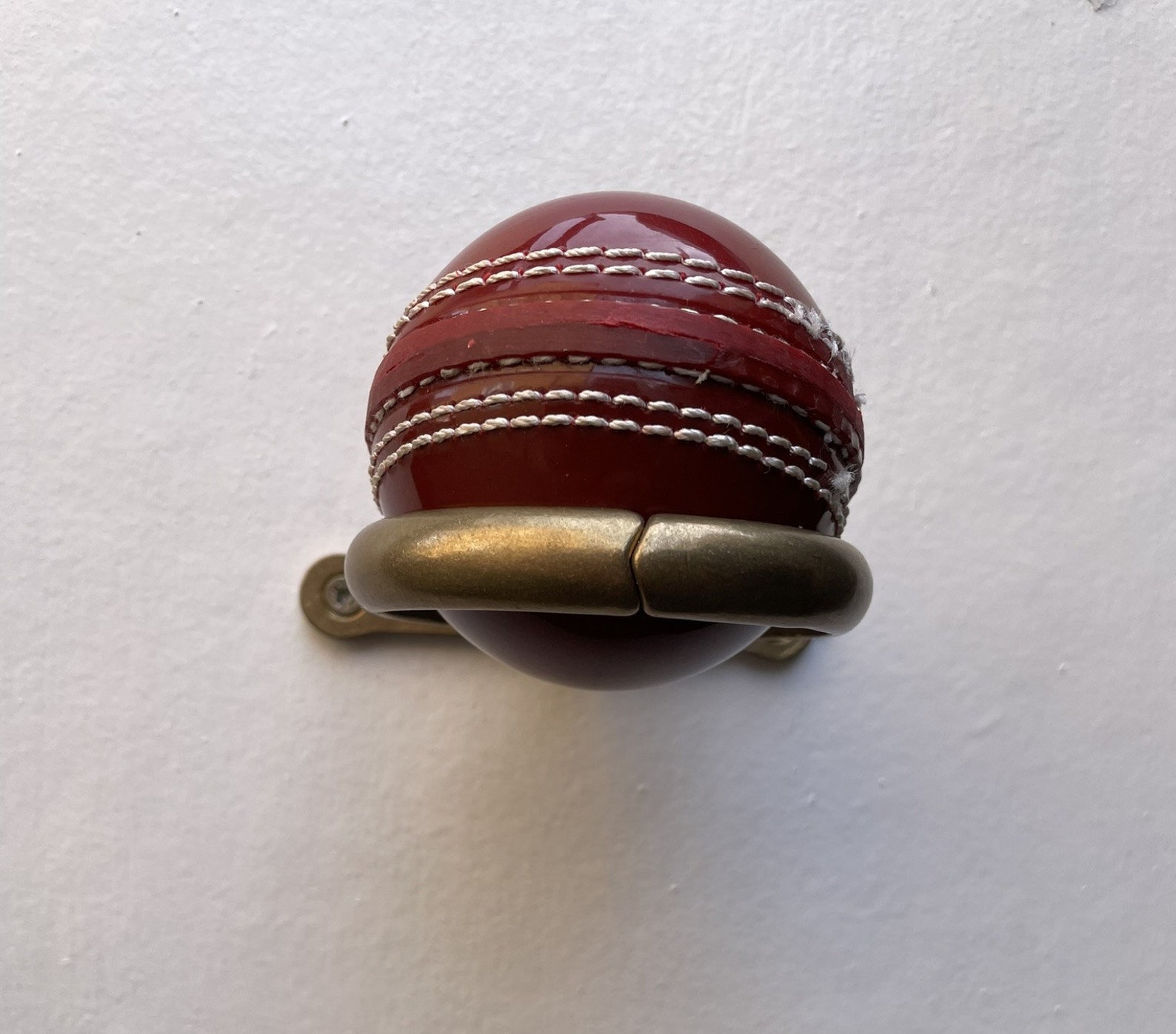 Wall Mounted Cricket Ball Display Holder Solid Brass Display Ball in a