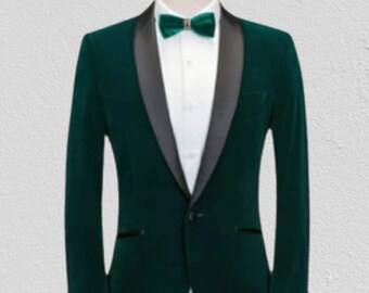 Men's Tuxedo Green Velvet Jacket, New Arrival Luxury Elegant Slim Fit One Button Wedding Party Wear Blazer event party wear jacket.