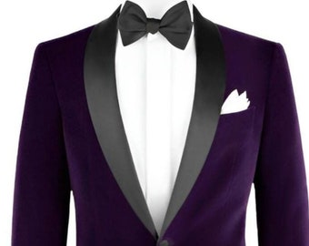 Men's Purple Tuxedo Jacket, New Arrival Luxury Elegant Slim Fit One Button Wedding Party Wear velvet Blazer event party wear jacket.