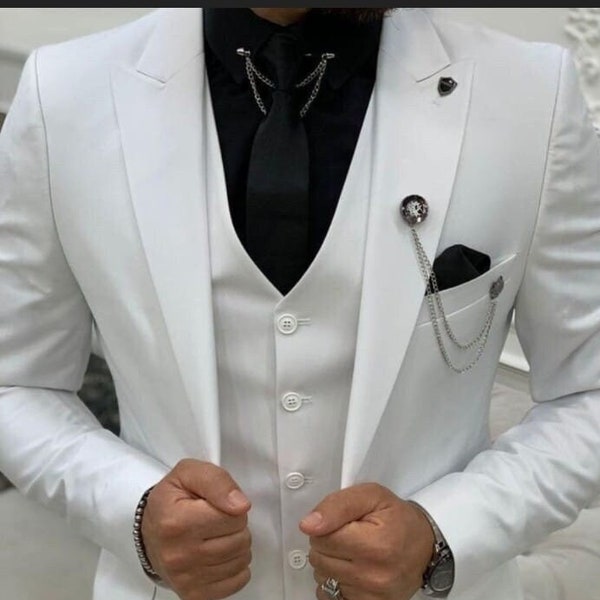 Men.s. white 4 Piece suits Wedding Suit Grooms Wear Suit One Button Suit Party Wear Suit For Men Dinner suit event wear 4 piece gift suits