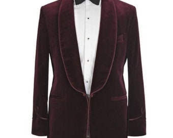 Man Burgundy Velvet Jacket Blazar New Arrival Luxury Elegant Two Button Wedding Party Wear Blazer event party wear jacket fast shipping