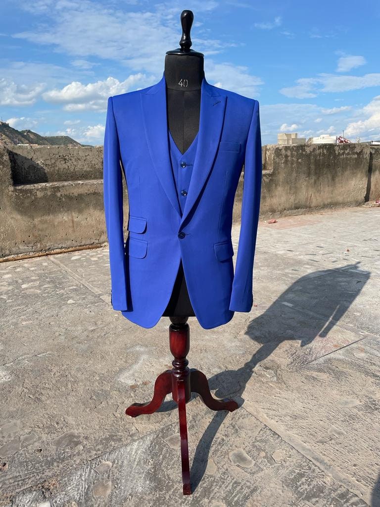 Pretty Color Matching Man's Wedding Suit Royal Blue 2 Pieces Slim Fit Men's Suits main image 1