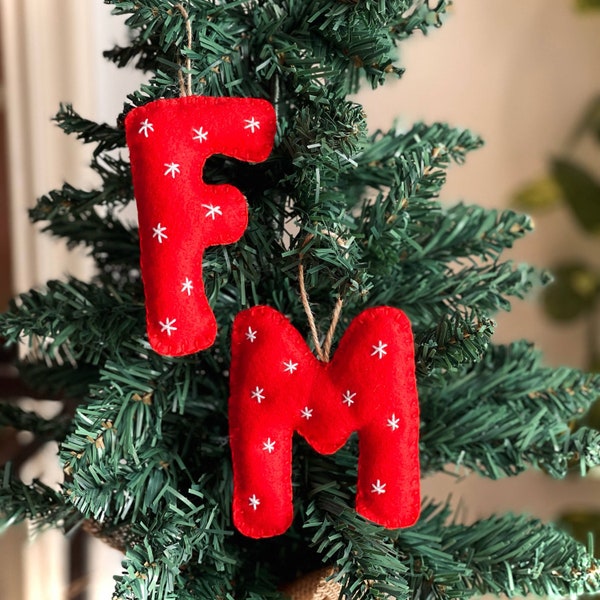 Iniziali Decorative Lettere Addobbi Natalizi per Albero di Natale per Coppia Famiglia Amici