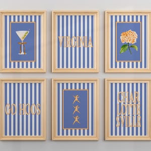 Coastal Grandma University of Virginia Wall Art Group | College Dorm Room Decor | University of Virginia