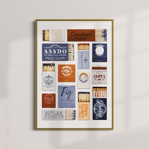 University of Virginia Iconic Bars and Restaurants | Corner Matchbox Collage | College Dorm Room Decor | University of Virginia