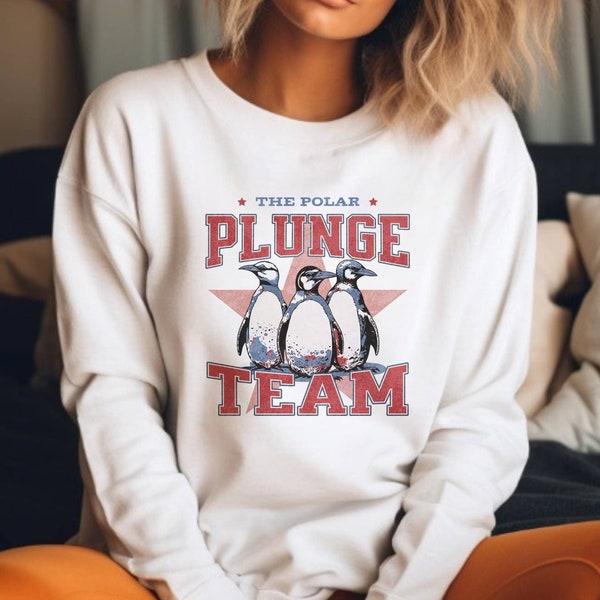 Polar Plunge Team Sweater Ice Bath Addict Gift, Funny Cold Bath Therapy Sweatshirt for Ice Plunge Lover, Breathwork Cold Tub Therapy Sweater