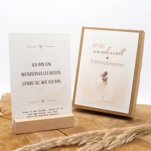 Frauen Affirmationskarten | 20 Karten mit Sprüchen, Kartenhalter | Selbstliebe Motivation | Karten positive Gedanken | Geschenk Freundin