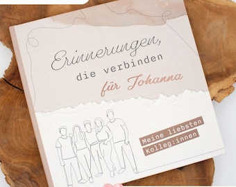 Kollegen Freundebuch – Personalisiertes Abschiedsgeschenk, Jubiläum & Geburtstag | Erinnerungsbuch für 20, 30 oder 50 Kollegen, 21 cm