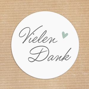Autocollant "Merci" rond - 3,7 cm - divers motifs autocollants coeur envoyer emballage - papier recyclé
