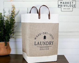 Stylish Laundry Basket Large Capacity - Modern Foldable Design - Perfect for Elegant Utility Rooms